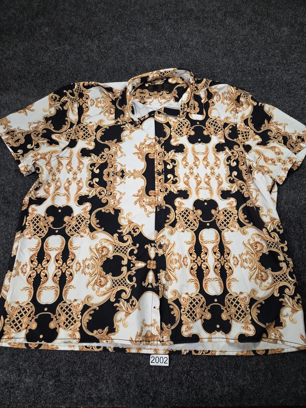 Baroque Gold by Drill Clothing Co XXL Black Gold White Baroque Print Shirt